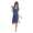 Damen Kleid Dress Wasserfall-Ausschnitt mit Raffungen;