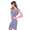 Damen Kleid Dress Wasserfall-Ausschnitt mit Raffungen;