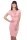 Damen Kleid Dress Wasserfall-Ausschnitt mit Raffungen; Lachs L/XL 40/42