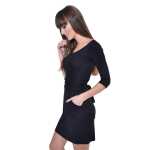Damen Kleid Dress Minikleid Kurz Mini 3/4 Ärmel ;