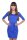 Damen Kleid Dress Minikleid Kurz Mini 3/4 Ärmel ; Blau/XS/S 34/36