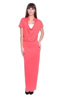 Damen Kleid Dress Maxikleid Lang : Koralle  XS/S 34/36