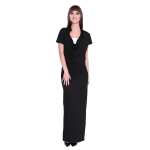 Damen Kleid Dress Maxikleid Lang : Schwarz S/M 36/38