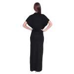 Damen Kleid Dress Maxikleid Lang : Schwarz S/M 36/38