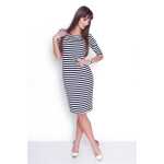 Kleid 3/4 Arm gestreift Mini-Kleid