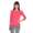 Bluse Shirt mit Perlen V-Ausschnitt,  Koralle-S/M 36/38