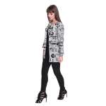Damen Cardigan Sweater Jacke mit Druck: