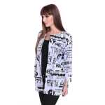 Damen Cardigan Sweater Jacke mit Druck:
