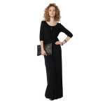 Kleid Lang Maxi Kleid elastischer Bund; Schwarz M/L 38/40