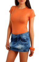 Damen Basic T-shirt Top Shirt; Orange