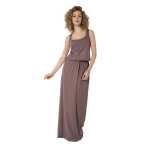 Damen Sommer-Kleid Maxi Kleid elastischer Bund;...