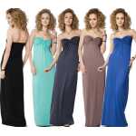 Damen Maxikleid Trägerloses Sommer Bandeau Kleid