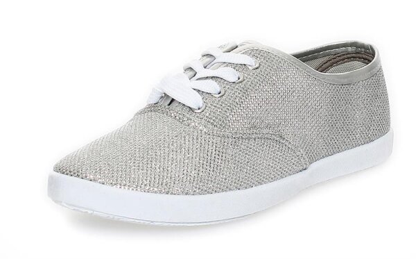 Damen Sneaker Schuhe Sommerschuhe; Silber/38