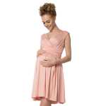 Minikleid mit Überlappender V-Ausschnitt + MAMA Umstandsmode,