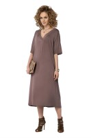 Damen Kleid weit geschnitten V-Ausschnitt; Cappuccino/S/M...