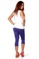 Damen Leggings 3/4 Capri viele Farben; Violett M/38