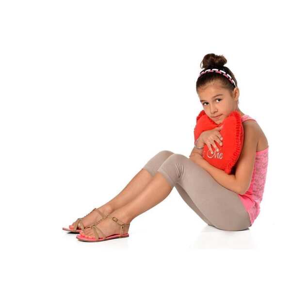 Kinder 3/4 Leggings in 22 Farben Baumwolle; Beige 98
