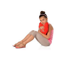 Kinder 3/4 Leggings in 22 Farben Baumwolle; Beige 128