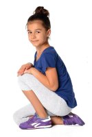 Kinder 3/4 Leggings in 22 Farben Baumwolle; Grau Meliert 104