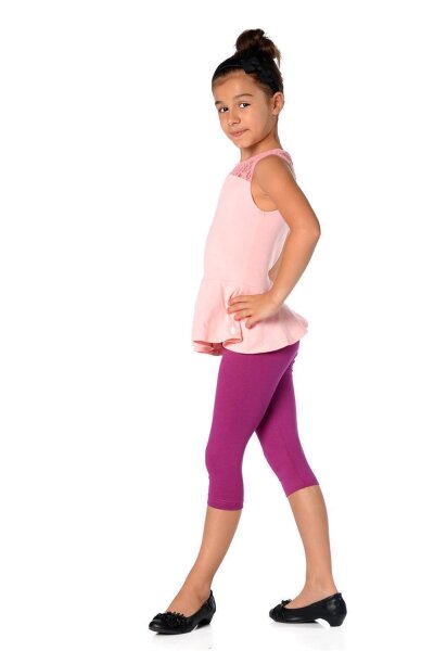 Kinder 3/4 Leggings in 22 Farben Baumwolle; Flieder 98