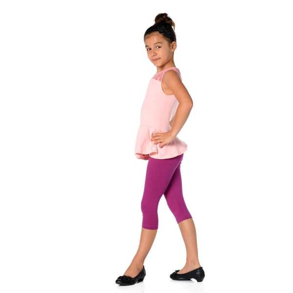 Kinder 3/4 Leggings in 22 Farben Baumwolle; Flieder 104