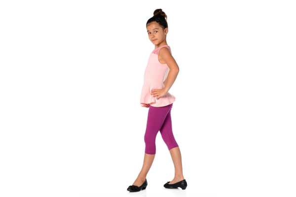 Kinder 3/4 Leggings in 22 Farben Baumwolle; Flieder 140