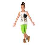 Kinder 3/4 Leggings in 22 Farben Baumwolle; Limette 98