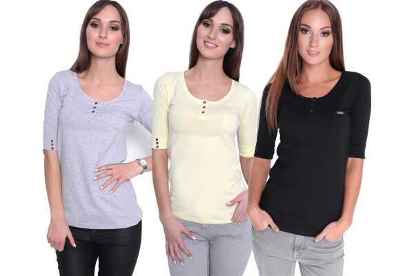 Damen Shirt mit Brusttasche Sportlich & elegant;