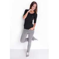 Damen Shirt mit Brusttasche Sportlich & elegant; Schwarz/S/M 36/38