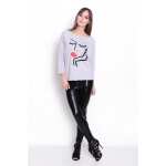 Damen Longshirt mit Druck 3/4 Arm Top Styling,