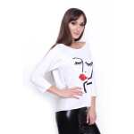 Damen Longshirt mit Druck 3/4 Arm Top Styling,