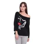 Damen Longshirt mit Druck 3/4 Arm Top Styling,