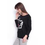 Damen Longshirt mit Druck 3/4 Arm Top Styling,
