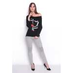 Damen Longshirt mit Druck 3/4 Arm Top Styling,