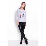 Damen Longshirt mit Druck 3/4 Arm Top Styling,