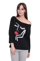 Damen Longshirt mit Druck 3/4 Arm Top Styling,...