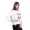 Damen Longshirt mit Druck 3/4 Arm Top Styling,  Weiß/S/M 36/38