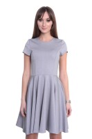 Damen Kleid Klassisches Minikleid Glockenform; Grau Meliert/S/M 36/38