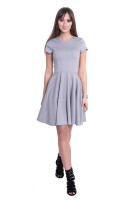 Damen Kleid Klassisches Minikleid Glockenform; Grau Meliert/S/M 36/38