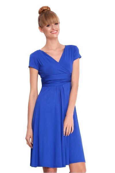 Damen Kleid Dress V-Ausschnitt ; Blau M/L 38/40