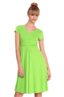 Damen Kleid Dress V-Ausschnitt ; Limettengrün L/XL...