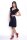 Damen Kleid Dress V-Ausschnitt ; Dunkelblau 2XL/3XL 44/46