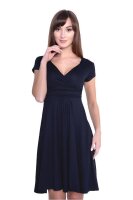 Damen Kleid Dress V-Ausschnitt ; Dunkelblau 3XL/4XL 46/48