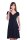 Damen Kleid Dress V-Ausschnitt ; Dunkelblau 3XL/4XL 46/48