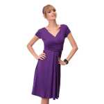 Damen Kleid Dress V-Ausschnitt ; Violett M/L 38/40
