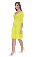 Kleid A-Linie mit Raffungen überlappender...