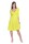 Kleid A-Linie mit Raffungen überlappender V-Ausschnitt,; Neon Gelb 3XL/4XL 46/48