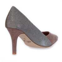 High Heels Stilettos mit Glitzer; Beige/Gold/38