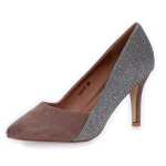 High Heels Stilettos mit Glitzer; Beige/Gold/39