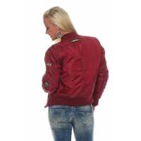 Damen Bomberjacke – Übergangsjacke mit Strickkragen & Patches